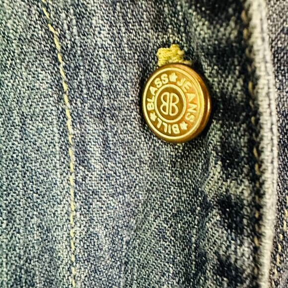 Bill Blass Denim Short Sleeve Button Up V Neck Blouse Size 2X - Picture 5 of 6